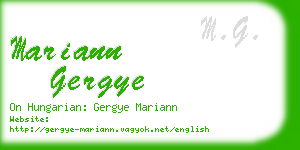 mariann gergye business card